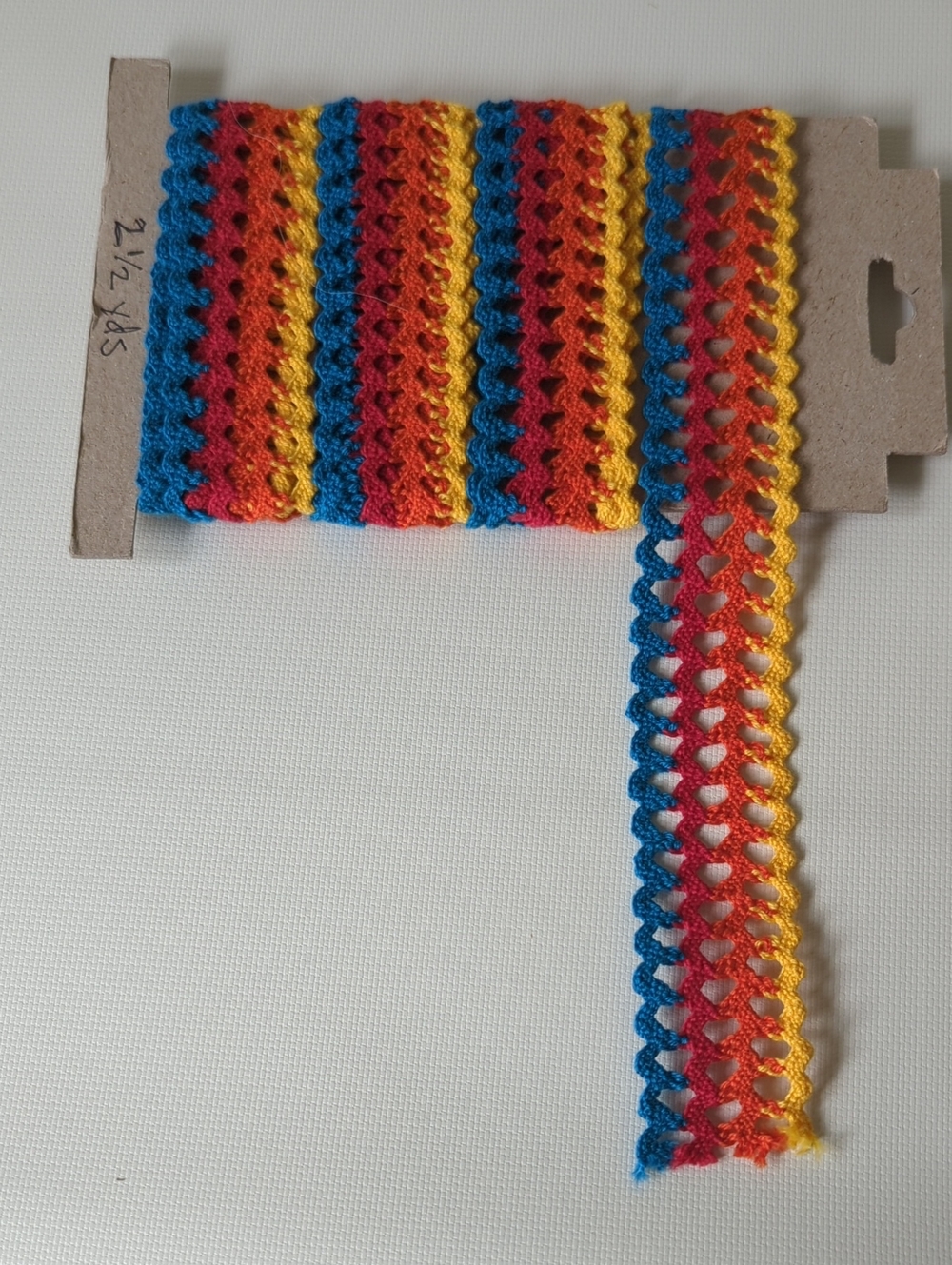 Colorful Crocheted Trim - Blue, Red, Yellow
